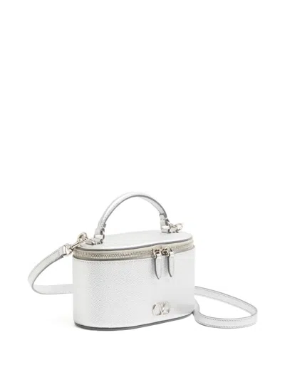 Valentino Mini Leather Vanity Case Top-handle Bag In White