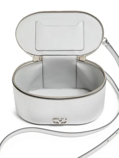 Valentino Mini Leather Vanity Case Top-handle Bag In White