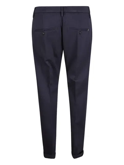Dondup Herringbone-pattern Trousers In Blue