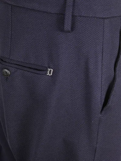Dondup Herringbone-pattern Trousers In Blue
