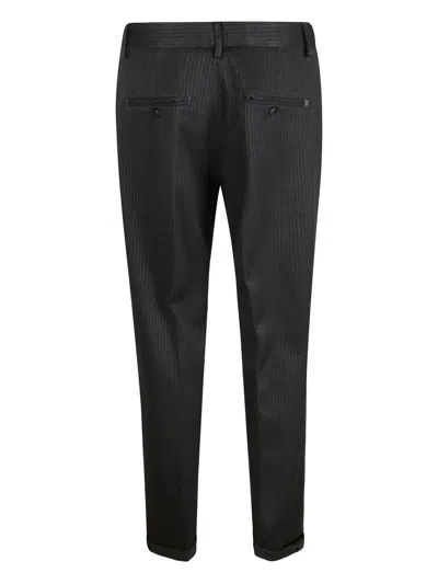 Dondup Pinstripe-pattern Trousers In Black