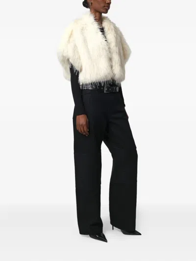 Apparis Devin Faux Fur Shrug In White