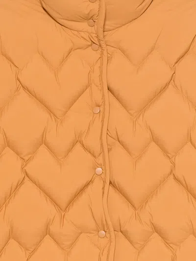 Moncler Senevee Chevron-quilted Short Down Jacket In Yellow