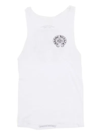 Chrome Hearts Horseshoe-motif Ribbed Tank Top In White