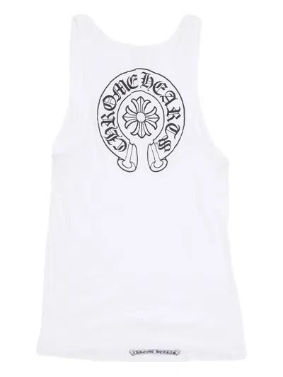 Chrome Hearts Horseshoe-motif Ribbed Tank Top In White