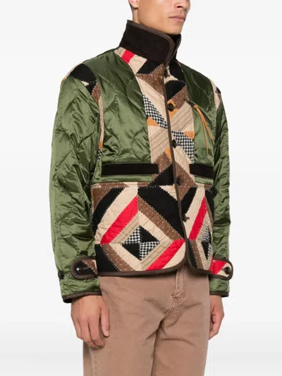 Khoki Patchwork Jacket In Green