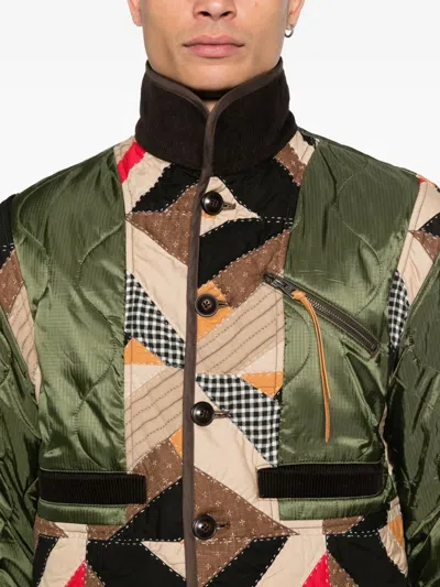 Khoki Patchwork Jacket In Green