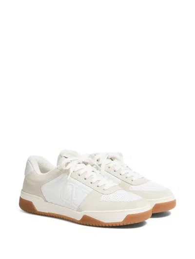 Valentino Garavani Signature Detail Ankle Padding Sneakers With Interchangeable Laces In White