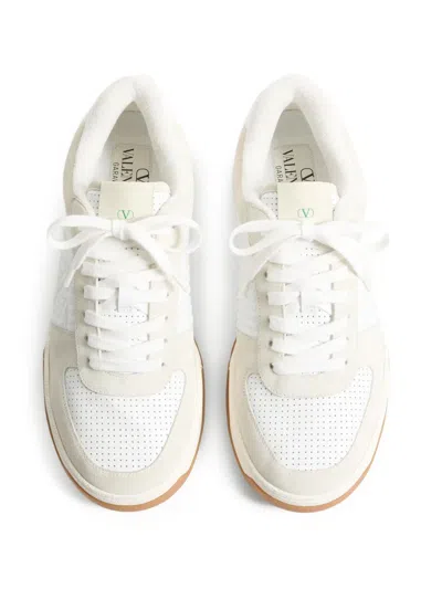 Valentino Garavani Signature Detail Ankle Padding Sneakers With Interchangeable Laces In White