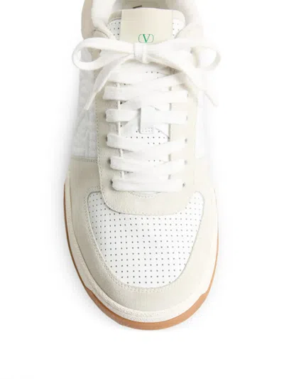 Valentino Garavani Signature Detail Ankle Padding Sneakers With Interchangeable Laces In White