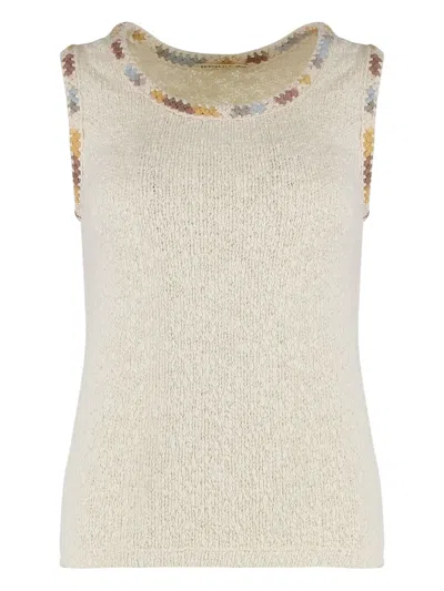 Kristina Ti Cotton Knitted Top In Neutral