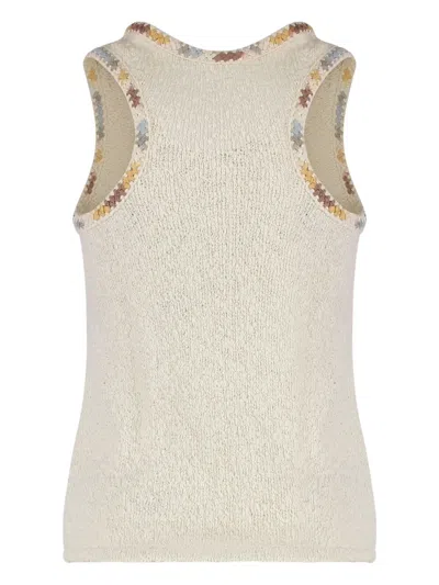 Kristina Ti Cotton Knitted Top In Neutral