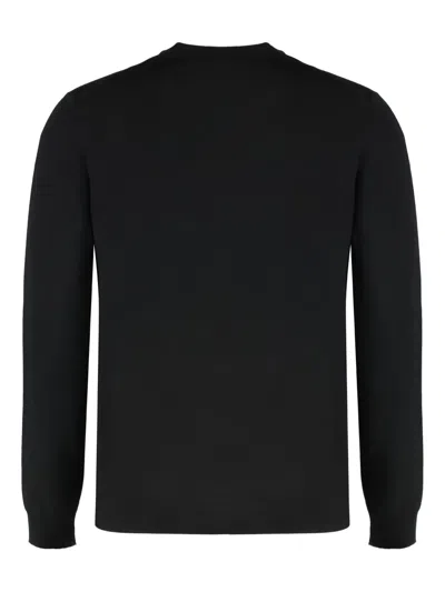 Slowear Sweater With Round Neck In Wool In Black