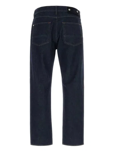 Stone Island Five-pocket Trousers With Belt Loops And Contrast Stitching In Blue