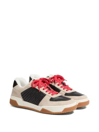 Valentino Garavani Sneakers Contrasting Panels Perforated Detailing Rubber Sole In Multi