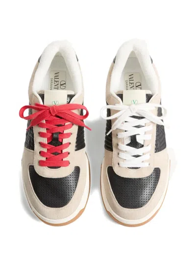 Valentino Garavani Sneakers Contrasting Panels Perforated Detailing Rubber Sole In Multi