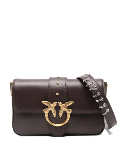 Pinko Medium Love Bag One Slouchy Leather Handbag In Brown