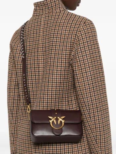 Pinko Medium Love Bag One Slouchy Leather Handbag In Brown