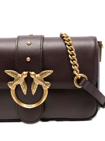 Pinko Medium Love Bag One Slouchy Leather Handbag In Brown