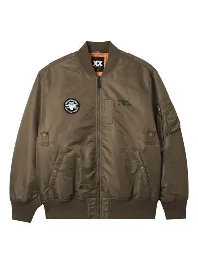 Fingercroxx Patch-detail Bomber Jacket In Green