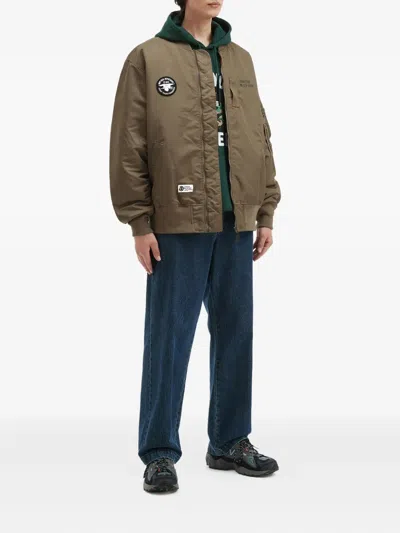 Fingercroxx Patch-detail Bomber Jacket In Green