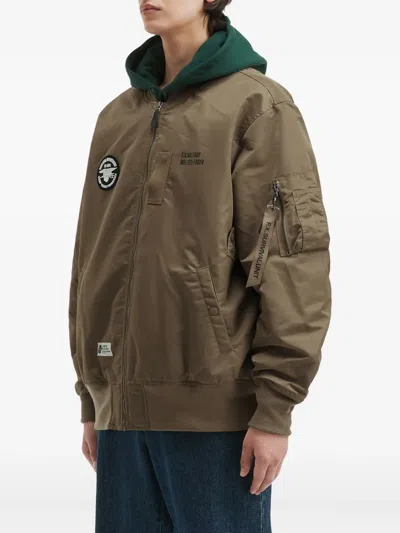 Fingercroxx Patch-detail Bomber Jacket In Green