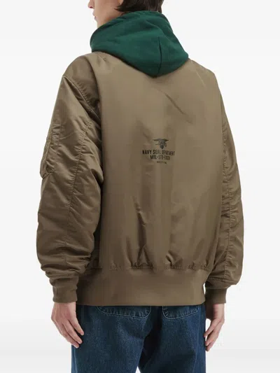 Fingercroxx Patch-detail Bomber Jacket In Green