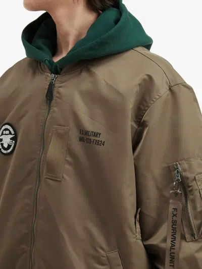 Fingercroxx Patch-detail Bomber Jacket In Green