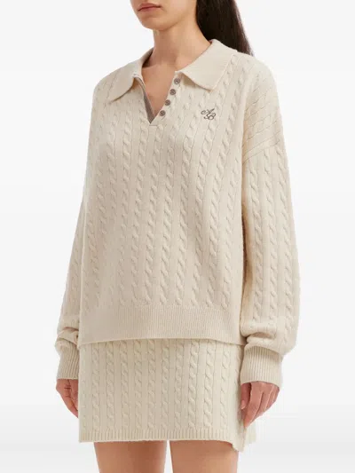 B+ab Cable-knit Buttoned All In One In Neutral