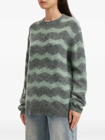 Tout A Coup Zigzag Knitwear In Green