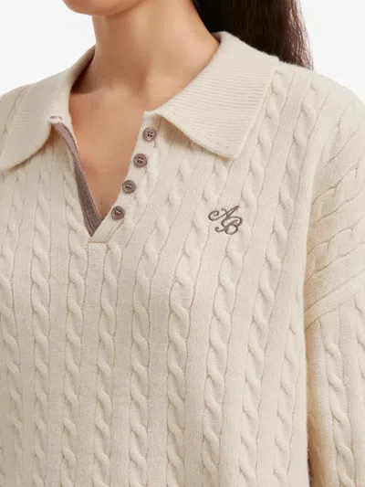 B+ab Cable-knit Buttoned All In One In Neutral
