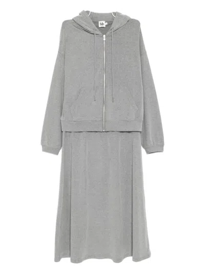 B+ab Zip-up Hoodie And Skirt Set (set Of 2) In Gray