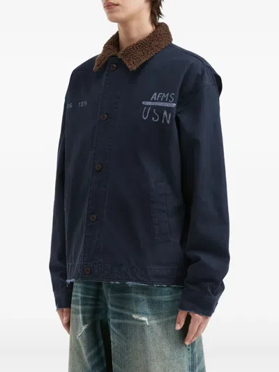 LOGO印花衬衫式夹克