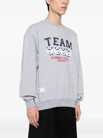 Chocoolate X Russell Athletic Graphic-print Sweatshirt In Gray