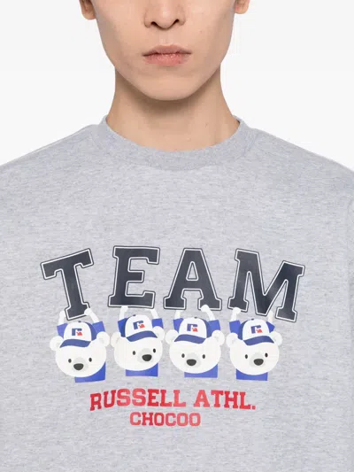 Chocoolate X Russell Athletic Graphic-print Sweatshirt In Gray
