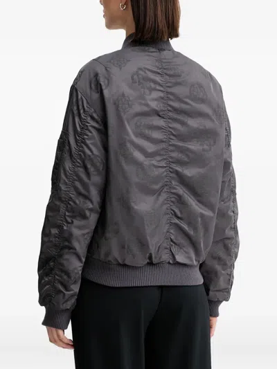 Guess Usa Patterned Bomber Jacket In Gray