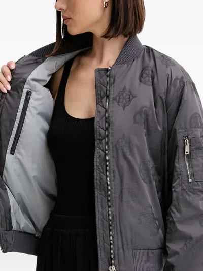 Guess Usa Patterned Bomber Jacket In Gray