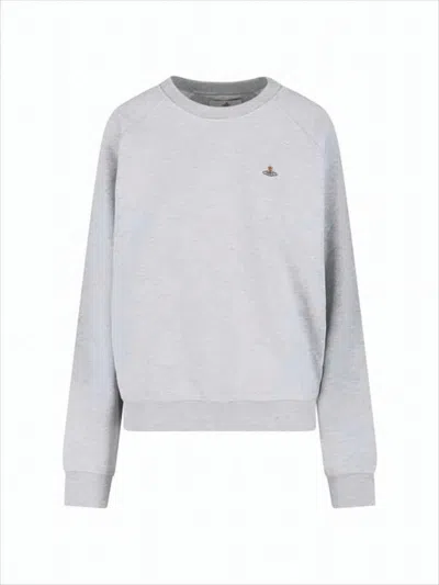 Vivienne Westwood Relaxed Fit Long-sleeve Cotton Sweatshirt With Embroidered Logo In Brown