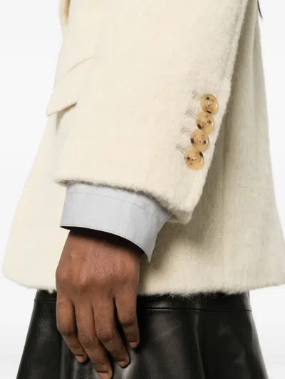 Dunst Pocketed Buttoned Blazer In Neutral