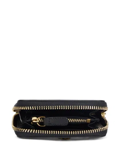 Roberto Cavalli Small Wallet With Mirror Snake Monogram In Black