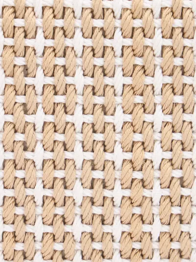 Roberto Cavalli Lage Fang Woven Shoulder Bag In White