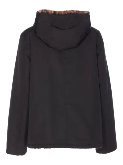 Lou Andrea Reversible Leopard-pattern Jacket In Black