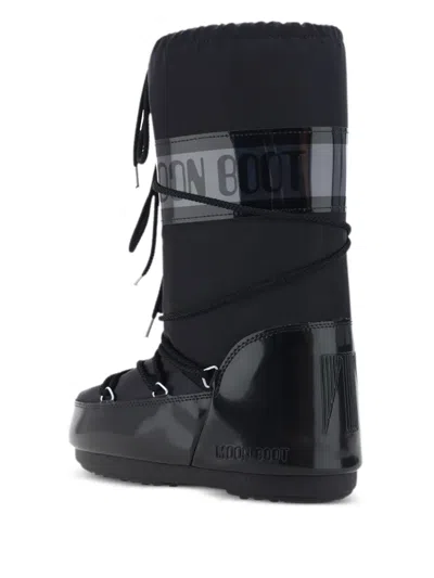 Moon Boot Icon Suede-trimmed Quilted Shell Snow Boots In Black