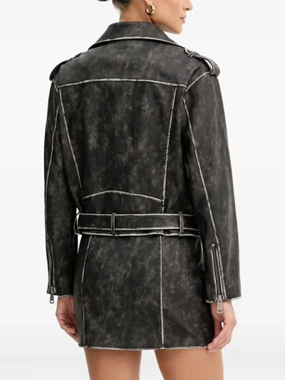 Guess Usa Belted Zip Jacket In Gray