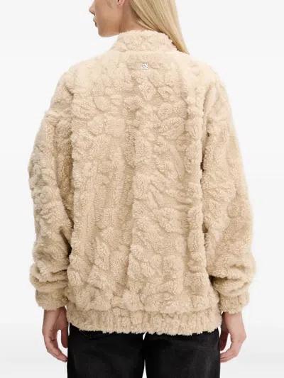 Hugo Boss Textured Zipped Jacket In Neutral