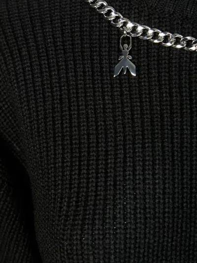 Patrizia Pepe Girl Chain-detail Sweater In Black