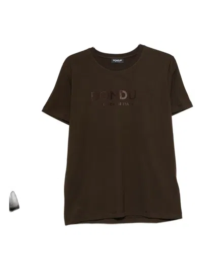 Dondup Logo-print T-shirt In Brown