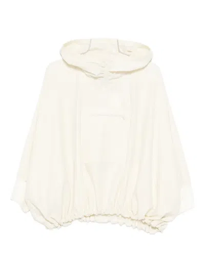 Aya Muse Pocket-detail Hoodie In White