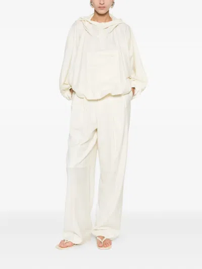 Aya Muse Pocket-detail Hoodie In White