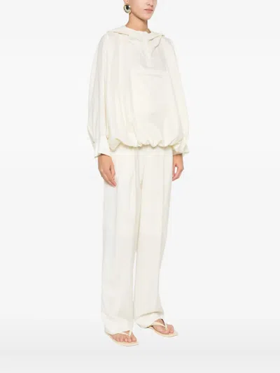 Aya Muse Pocket-detail Hoodie In White